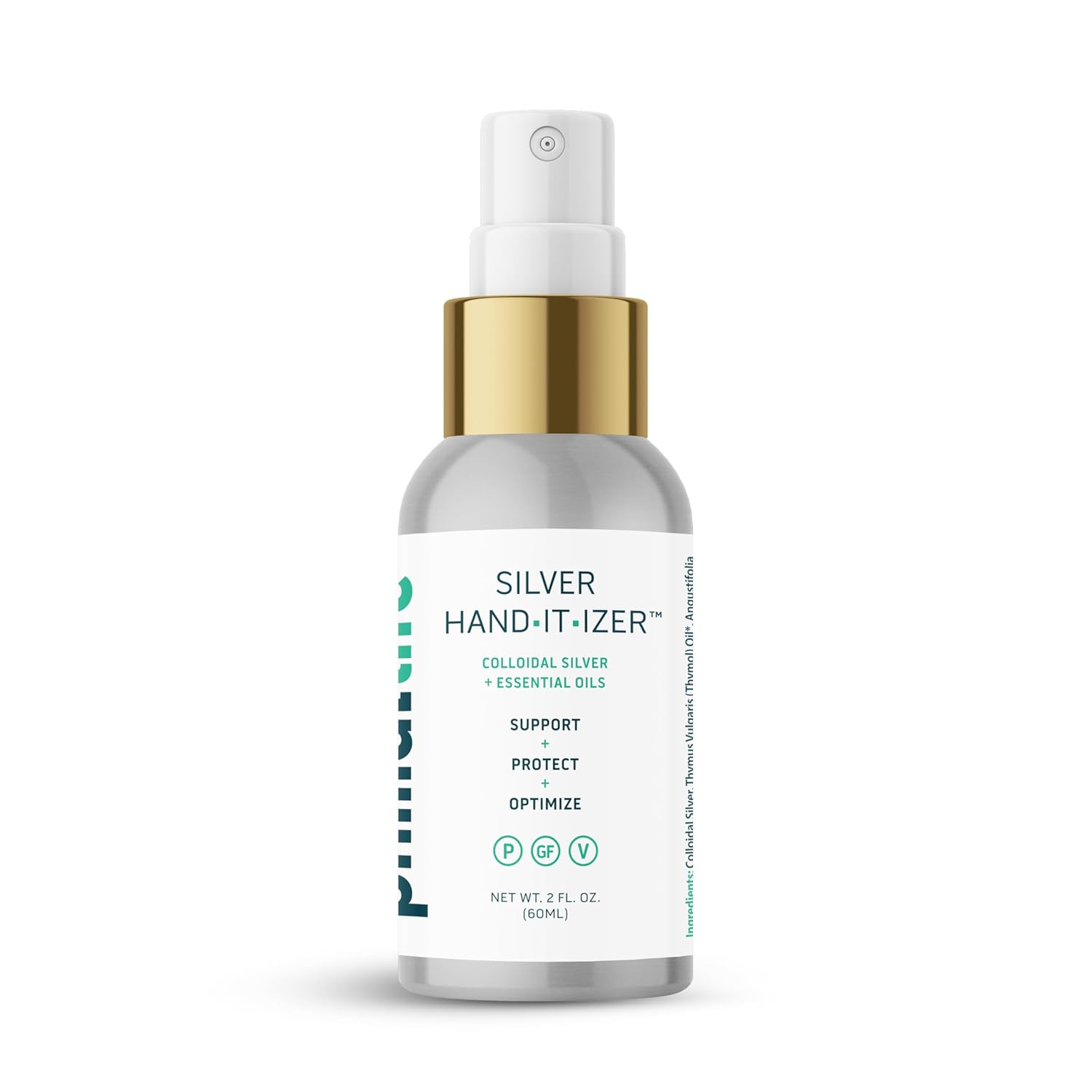 Primal Life Organics Silver Hand-it-izer Spray, Colloidal Silver Natural Hand Cleaner Spray, Keep Hands Fresh with Colloidal Silver Liquid Hand Spray, Alcohol-Free, 2 oz