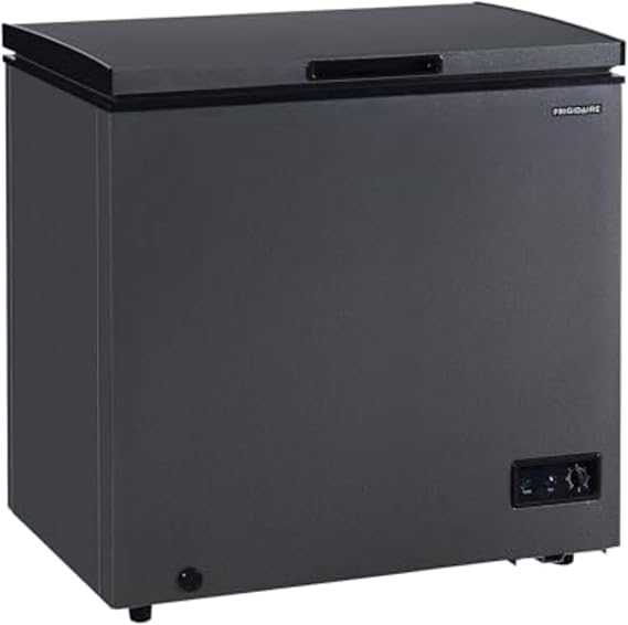 Frigidaire Chest Deep Freezer, 7 Cu. Ft. Capacity, Granita Rugged Design-Adjustable Thermostat-Removable Vinyl Coated Wire Basket-Easy Defrost Drain