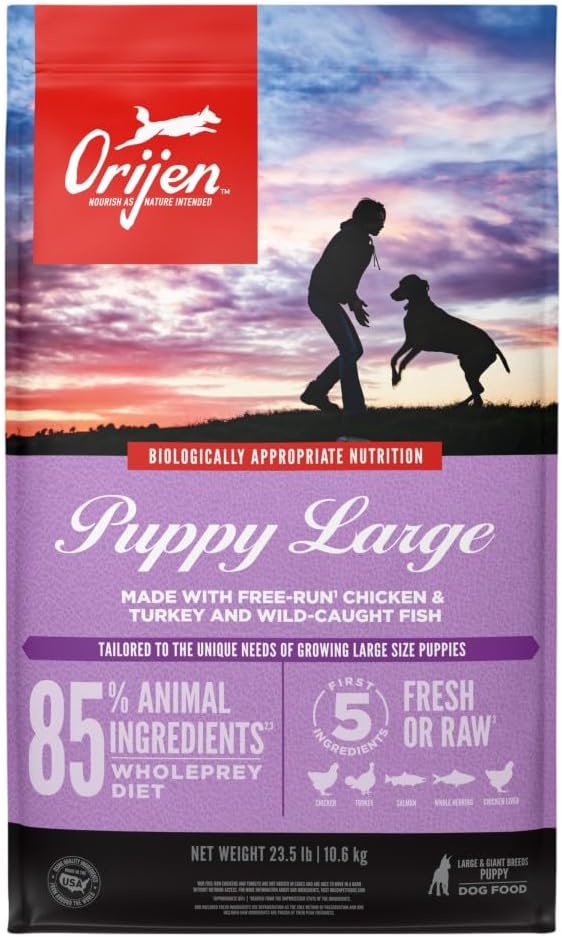 ORIJEN Grain Free WHOLEPREY Dry Dog Food Puppy Large Recipe 23.5lb Bag