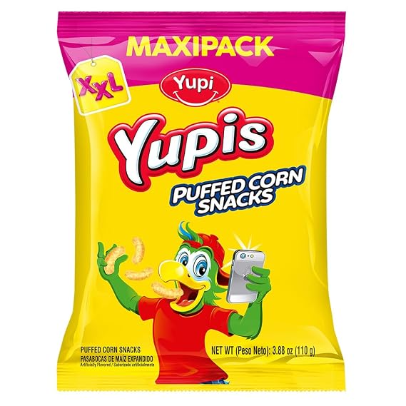 Yupi Puffed Corn Snacks, Maxipack, 3.88 oz