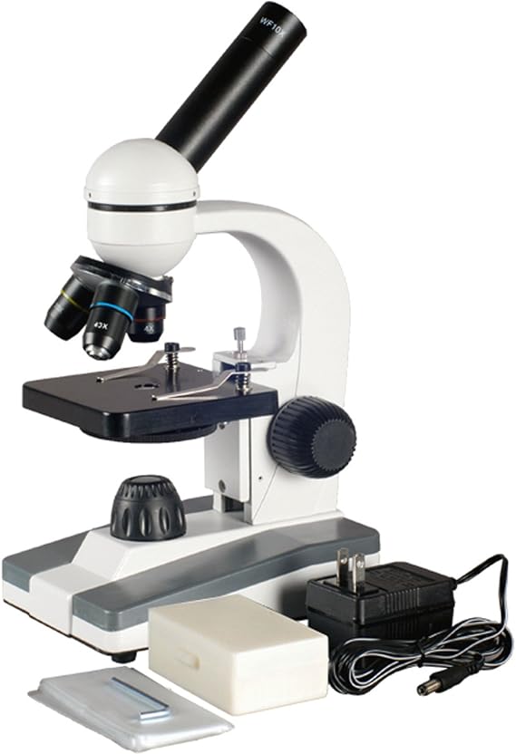 AmScope M148C-PB10 Compound Monocular Microscope, WF10x and WF25x