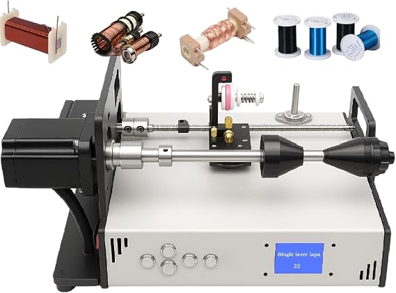 Automatic Winding Machine- with LCD Screen Display, 120-900 RPM Adjustable Speed&0.01mm Precision, Coil Winder Machine, for Coils, Fishing Lines, and Silk Threads