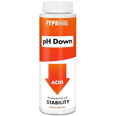 TPS NUTRIENTS Ultra Strength pH Down, Professional Acid pH Adjuster for Soil and Hydroponics, Buffering and Stability Control 8 oz 250mL