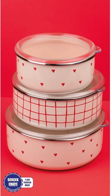 Cupid Vakum Kapaklı Yiyecek Saklama Kabı Seti (OCAKLARDA KULLANILABİLİR)