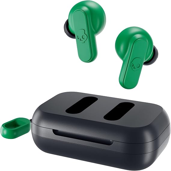 Skullcandy Dime 2 Wireless In-Ear Bluetooth Earbuds - Dark Blue/Green | Bluetooth, Noise Isolating Fit, 12 Hours Battery, Microphone for iPhone Android, Easy Carry with Integrated Lanyard