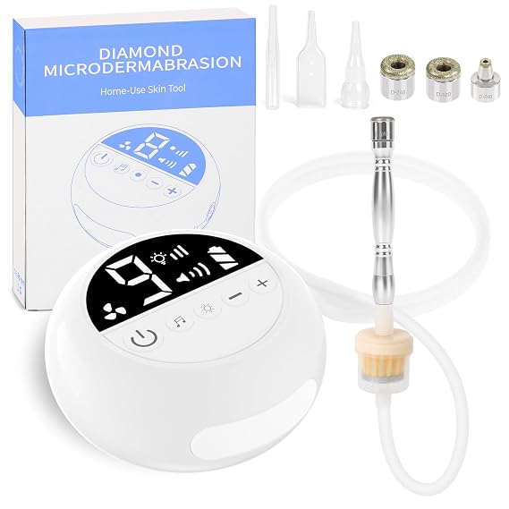 TopDirect Mini Microdermabrasion Machine, Portable Diamond Dermabrasion Device with Adjustable Suction, for Blackhead Removal, Exfoliation, Glowing & Smooth Skin Care at Home