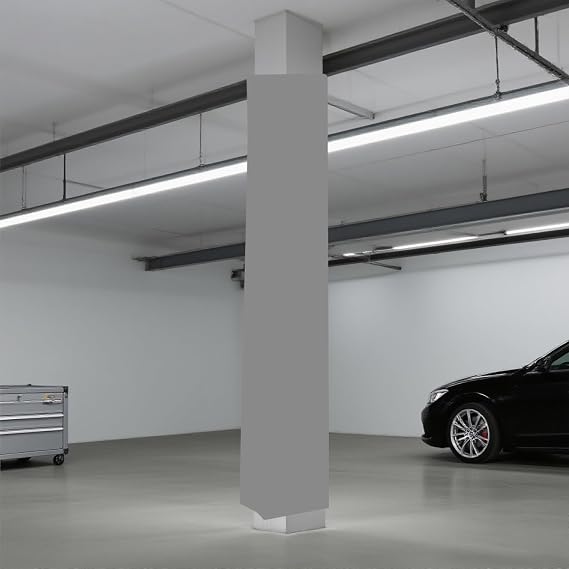 Garage Pole Padding Square, 7x7in Basketball Hoop Pad Cushion for Canopy/Lamp Posts/Electric Poles, Outdoor Indoor Column Padded Wrap Around, Customizable(Gray,H 5ft W 7in)