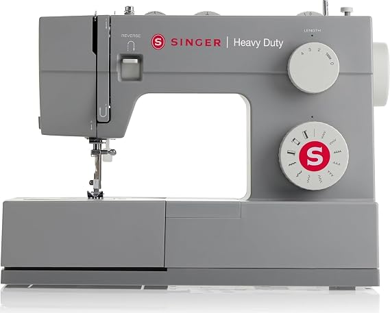 SINGER 4411 (Grey) High Speed Heavy Duty Sewing Machine with Accessories | 11 stitches deliver 69 applications, 50% more power for denim and canvas, metal frame, 4-step buttonhole, 1100 stitches/min
