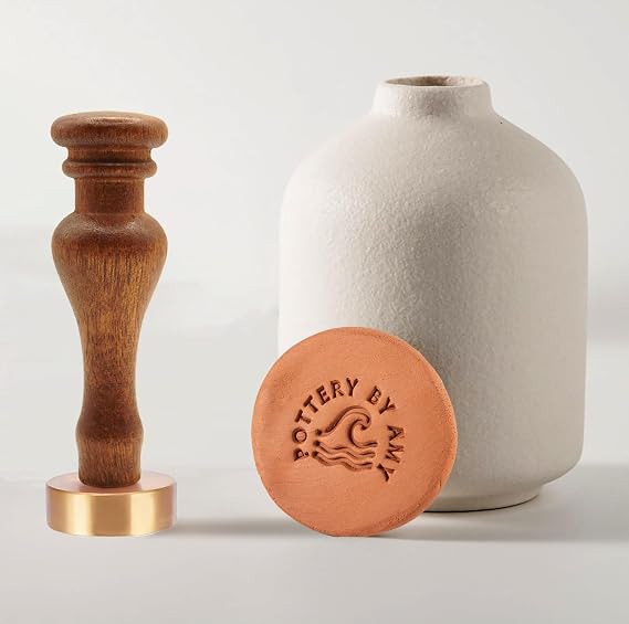 Custom Pottery Stamp Personalized Clay Stamp Gift for Potters (Handle h)