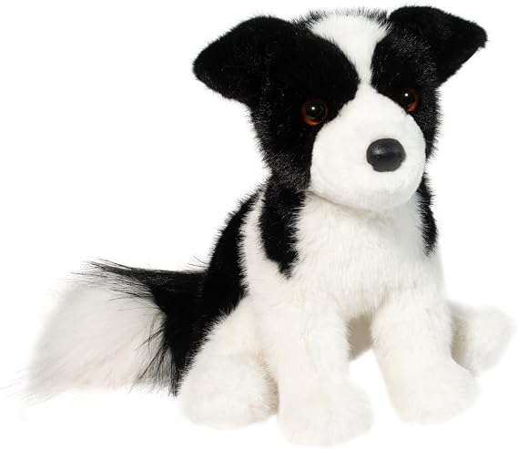 Douglas Herdie Border Collie Plush Stuffed Animal, 11 Inch Soft Realistic Sheepdog Toy Black & White Puppy Plush for Kids, Gifts & Collectors