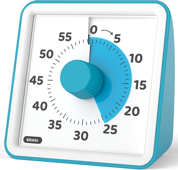 LIORQUE Visual Timer for Kids, 60 Minute Countdown Timer, Dark Blue