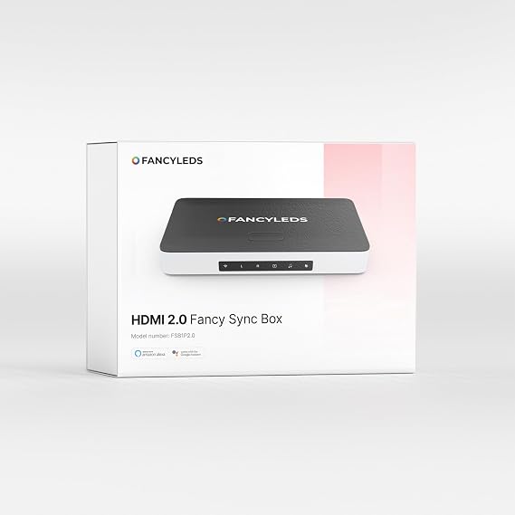 Fancyleds 2.0 Fancy Sync Box Streaming Media Player TV LED Synced Backlight with HDMI 2.0, 4K 60Hz, RGB Ambient Lighting for Movies and Gaming (for 56" to 65" TVs)