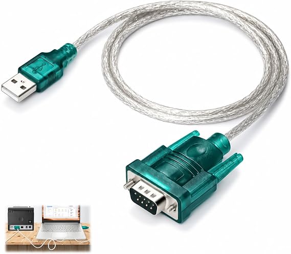 USB to Serial Adapter, USB to RS232 Adapter, DB9 Male Serial Cable, 9 Pin Port Converter for PC, Mac, Linux, Windows 11/10/8/7, RS232 Devices Barcode Scanners Modems GPS, Plug and Play, 0.8M