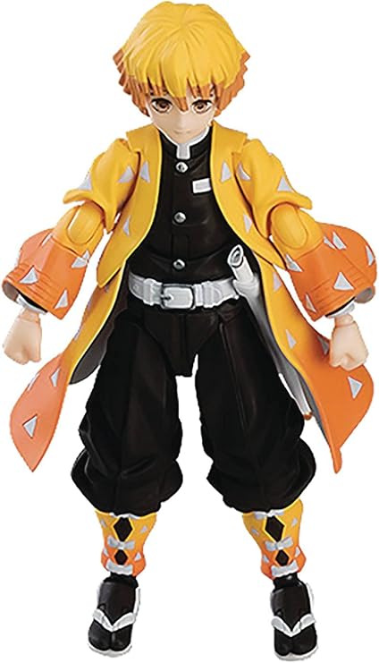Max Factory Demon Slayer: Kimetsu no Yaiba: Zenitsu Agatsuma Deluxe Figma Action Figure, Multicolor | Demon Slayer Kimetsu No Yaiba 6 Inch Action Figure Figma Deluxe - Zenitsu Agatsuma