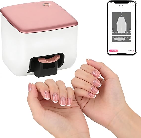 2026 Nail Printer Nail Art Machine-Portable 3D Digital Printer for Nail-Art,DIY Nail-Printing Control Through Mobile App with Design Gallery,10s Fast Printing,for Beauty & Personal Care
