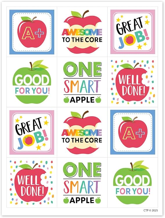 CTP Apple Time Apple Reward Stickers (#11020 Creative Teaching Press)