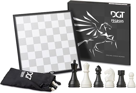 DGT Pegasus Smart Electronic Chessboard | Sensor Chess Board with LED Move Indicators | App Connectivity, Online Play on Lichess &  Without Screens | Ages 3+