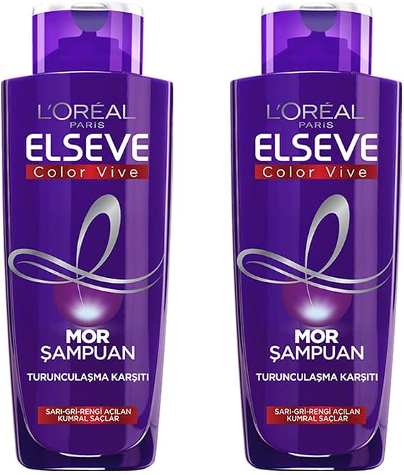 L’Oréal Paris 2'li Elseve Turunculaşma Karşıtı Mor Şampuan 200ml Saç Bakım Seti