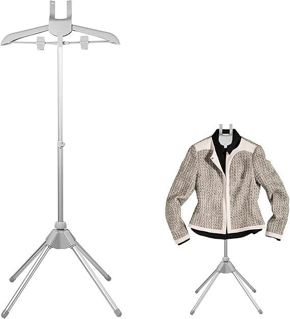 Clothes Steamer Stand Folding Telescopic Clothes Steamer Holder Garment Hanger Handheld Garment Steamer Rack Clothes Hanger for Steam Ironing Shirts Clothes Steamer Accessory