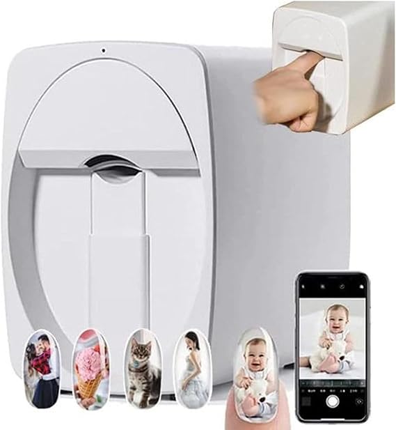 Mini Portable Nail Painting Machine,3D Automatic Nail Printer Machine,-Portable Nail Painting Machine 30s Done, Printing and Rying as One, Over 1000 Pictures,White