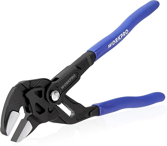 WORKPRO 250 mm Pliers Wrench, Self-Adjusting Parallel Jaw Spanner | 50 mm Capacity, Quick adjustment, Non-slip Handles, Durable Alloy Steel, Multi-Purpose Grip