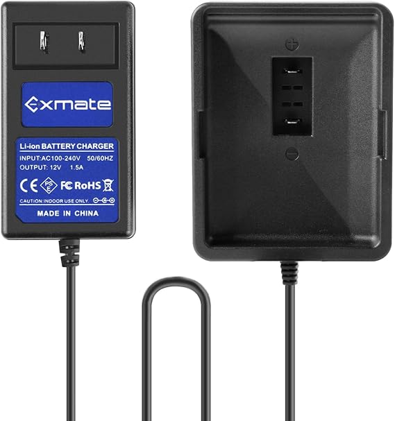 Exmate 12V Charger for Ryobi CB120L CB121L C123D BPL-1220 130503001 130503005 Pod Style Battery (Not for Ni-MH/Ni-Cd Battery)