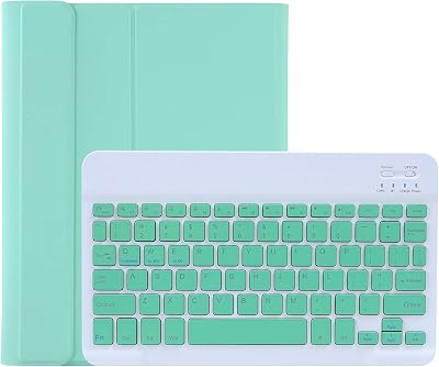 iPad Keyboard Case for iPad mini 2 3 4 5 with Detachable Keyboard and Pen Holder, Slim Smart Auto SleepWake Cover Case Mint