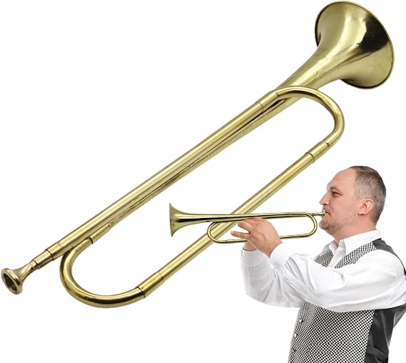 Portable Trumpet | Bugle Cavalry Trumpet | Portable Brass Cavalry Instrument | Brass Bugle Cavalry Horn | Bugle Instruments, Bugle,Musical Instrument For Beginner