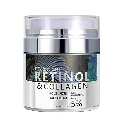 Retinol Face Cream, Collagen Cream, Day & Night Face Moisturizer, Deeply Hydrates and Nourishes, Reduces Drk Spots and Fine Lines, Smooths and Firms skin, evens skin Tone - 1.76 Fl Oz