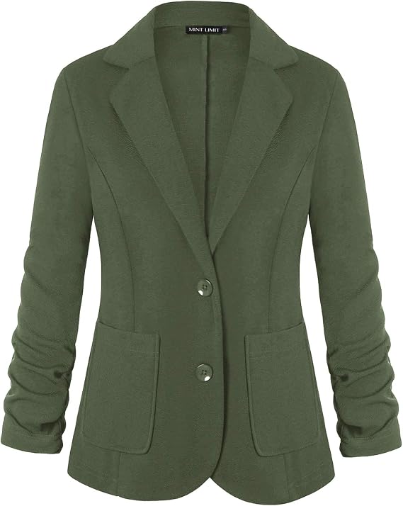 MINTLIMIT Women's Slim Fit Suit Blazer 3/4 Sleeve with Buttons and Pockets