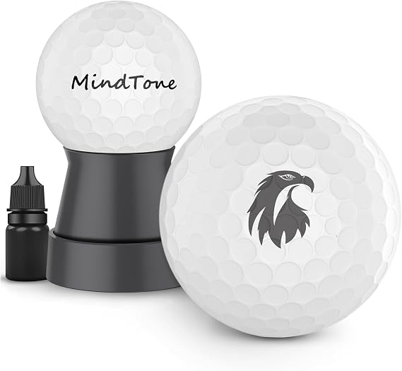 Golf Ball Stamper with Refillable Permanent Ink - Golf Ball Stamp Marker to Identify Golf Balls - Golfing Accessories Reusable Golf Ball Marking Tool Great Gifts for Men and Women Golfers