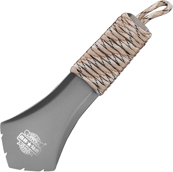 Ultralight Backpacking Trowel TA2 Titanium Hand Camping Shovel Garden Trowel Small Potty Multitool with Anti-slip hand rope for Outdoor Hiking Camping