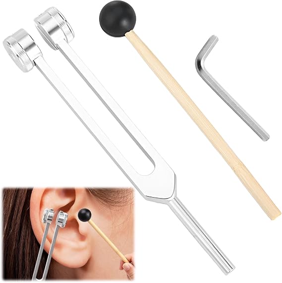 128hz Tuning Fork Medical,Aluminum Alloy Tuning Forks for Healing,Tuning Fork with Silicone Hammer,Tuning Fork 128hz for DNA Repair Healing,Sound Therapy,Tuning Forks Medical