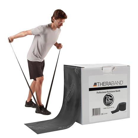 THERABAND Resistance Band, Black, Special Heavy, 50-Yard Roll, Latex, Elastic Band for Exercise, Physical Therapy, Yoga, Pilates, Stretching, Home Workouts, Cut-to-Length, Color-Coded Levels