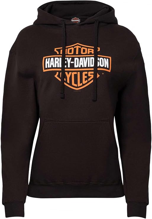 Harley-Davidson Women's Classic Bar & Shield Logo Pullover Hoodie, Black