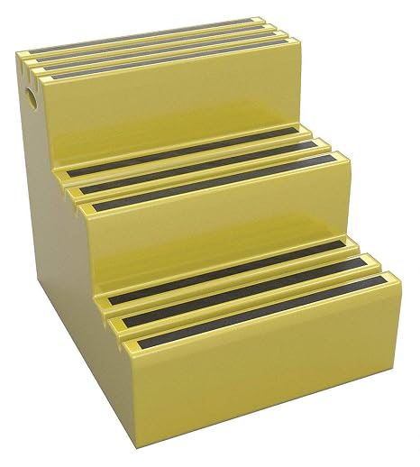 Step Stand, 3 Steps, Polyethylene, Yellow