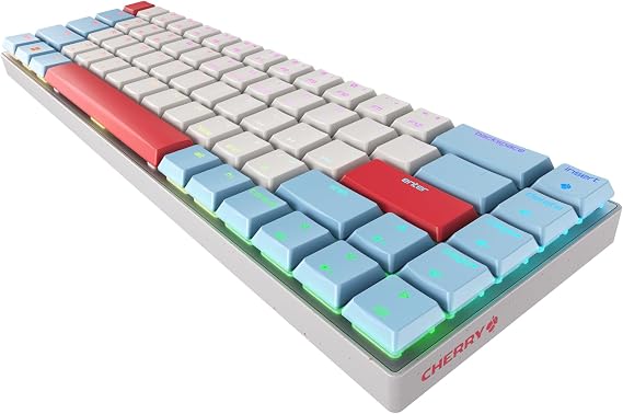 Cherry MX-LP 2.1 Compact Wireless, Mechanical Gaming Keyboard in 65 Percent Format, Multi-Device, RGB Lighting, Rechargeable, MX Low Profile Speed Switches, White