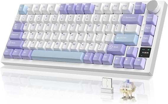 AJAZZ AK820 PRO 75% Wireless Mechanical Gaming Keyboard Hot Swap RGB-Purple