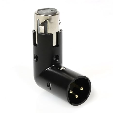 LyxPro 3-Pin XLR Right Angle Adapter, 4-Position Male to Female
