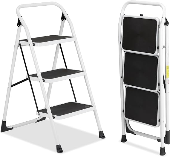 Winado 3 Step Ladder, Folding Step Stool