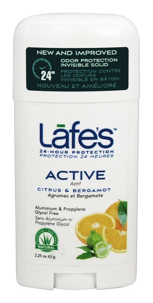 Lafes Natural Deodorant | 2.25oz Aluminum Free Natural Deodorant Stick for Women & Men | Paraben Free & Baking Soda Free with 24-Hour Protection | Citrus & Bergamot - Formerly Active