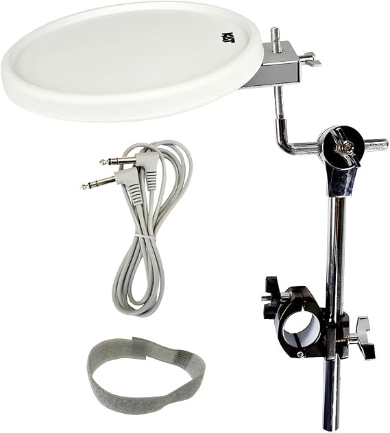 KAT Percussion KT4-11PTAC 11" White Dual Pad with Tom Arm, Clamp, 8' Cable & Velcro Tie