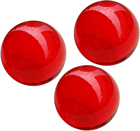 Decorative Orbs for Bowls and Vases Set of 3,Diameter 3" Crystal Sphere Ball,Camera Sphere and Photography Orb (Red)