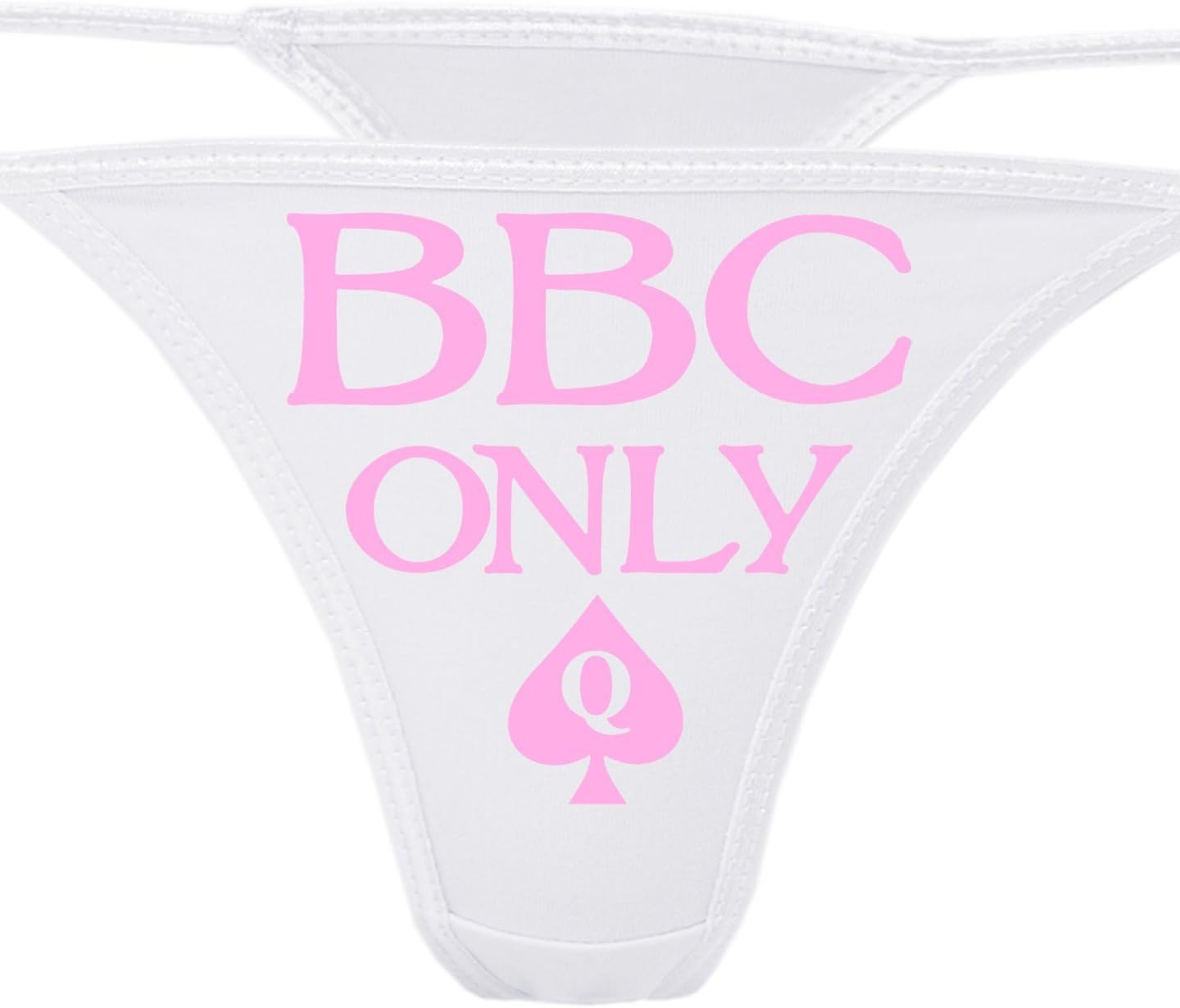 Knaughty Knickers - BBC Only Queen of Spades White Thong Panties - Big Black Cock Only for Q of S Underwear