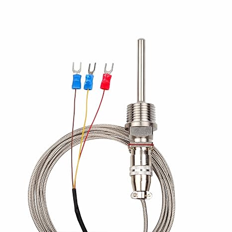 RTD Pt100 Temperature Sensor Probe 3 Wires 2M Cable Thermocouple -58~572F (-50-300C) 1/2" BSP Thread
