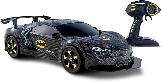 BLADEZ Batman RC Bat-Tech Racer, DC Comics, Remote Control Batmobile, 1 10 Scale High Speed Vehicle, Licensed Toy for kids, Toyz, Balck