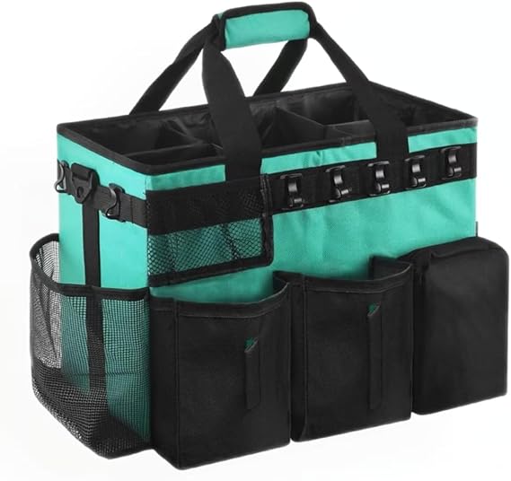 Boczif Cleaning Caddy Bag Wearable,Cleaning Caddy Supplies Organizer(Green)