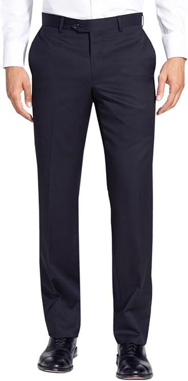 DTI GV Executive Italian Men's Flat Front Wool Dress Pant Comfort Modern Fit