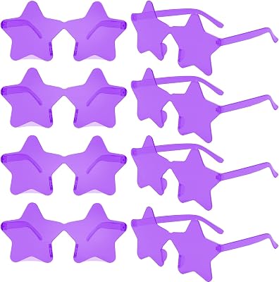 CHRORINE 8162440 Pairs Rimless Star Shape Sunglasses Transparent Glasses Bulk for Party Decor Favor