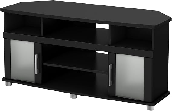 City Life Corner TV Stand - Fits TVs Up to 50'' Wide - Pure Black - by South Shore